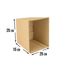Fefco 200 - Коробка четырехклапанная с открытым верхом 25х25х15 см