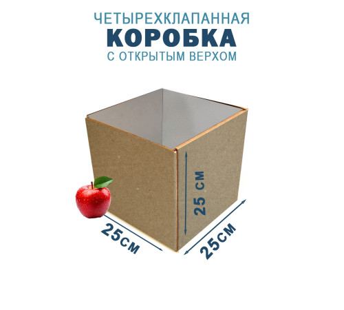 Fefco 200 - Коробка четырехклапанная с открытым верхом 25х25х25 см