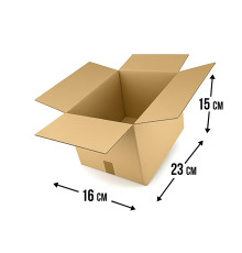 Fefco 201 - Коробка четырехклапанная со стыкующимися внешними клапанами 23х16х15 см