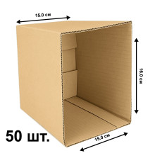 Fefco 200 - Коробка четырехклапанная с открытым верхом 25х25х15 см