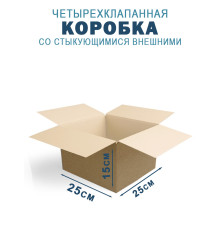 Fefco 201 - Коробка четырехклапанная со стыкующимися внешними клапанами 25х25х15 см