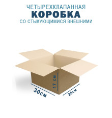 Fefco 201 - Коробка четырехклапанная со стыкующимися внешними клапанами 30х25х17 см