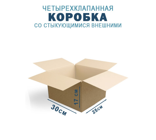 Fefco 201 - Коробка четырехклапанная со стыкующимися внешними клапанами 30х25х17 см Fefco 201 - Коробка четырехклапанная со стыкующимися внешними клапанами 30х25х17 см