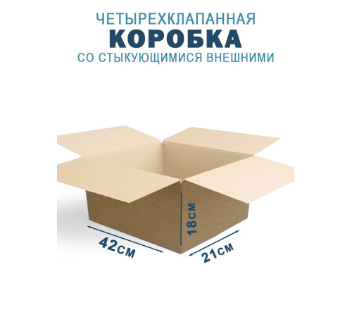 Fefco 201 - Коробка четырехклапанная со стыкующимися внешними клапанами 42х21х18 см Fefco 201 - Коробка четырехклапанная со стыкующимися внешними клапанами 42х21х18 см
