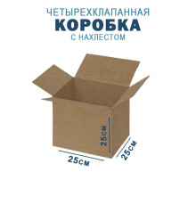 Fefco 202 - Четырехклапанный короб с нахлестом 25х25х25 см 
