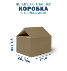Fefco 203 - Четырехклапанный короб c двойным дном 38х25,3х23,7 см 