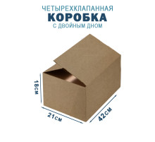 Fefco 203 - Четырехклапанный короб c двойным дном 42х21х18 см 