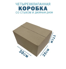 Fefco 206 - Четырехклапанный короб со стыком и двойным дном 30х25х17 см
