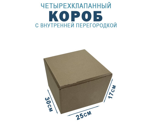 Fefco 228 - Коробка четырехклапанная с внутренней перегородкой 30х25х17 см Fefco 228 - Коробка четырехклапанная с внутренней перегородкой 30х25х17 см