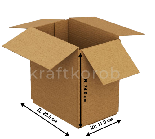 Fefco 205 - Четырехклапанный короб cо стыком клапанов 22 х 11 х 24 см