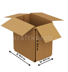 Fefco 205 - Четырехклапанный короб cо стыком клапанов 50 х 40 х 26 см