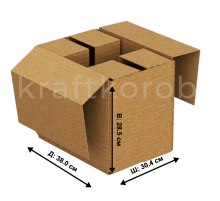 Fefco 208 - Четырехклапанный короб c разделителями38 х 30.4 х 28.5 см