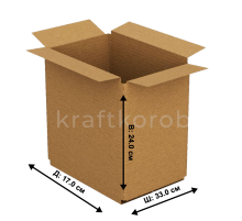 Fefco 209 - Четырехклапанный короб c крышкой из укороченных клапанов 33 x 17 x 24 см