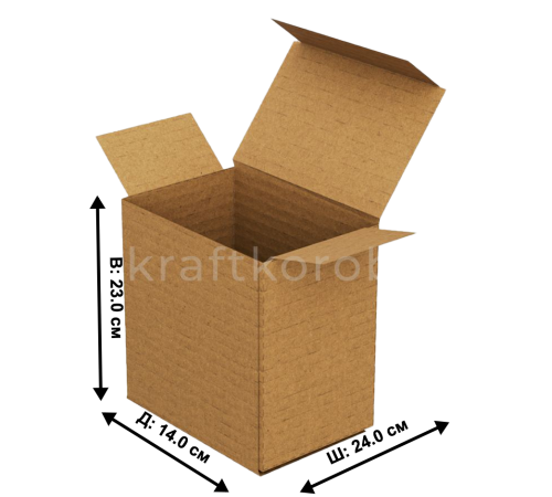 Fefco 211 - Короб трехклапанный с откидными крышкой и дном 14 х 24 х 23 см