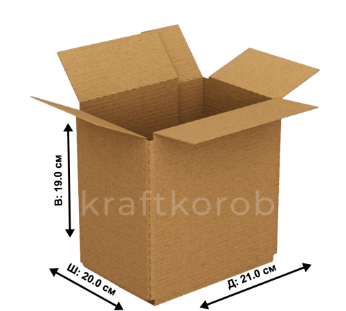 Fefco 230 - Коробка четырехклапанная со скреплением по длине 21 x 20 x 19 см