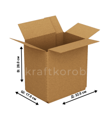 Fefco 230 - Коробка четырехклапанная со скреплением по длине 22 x 17 x 28 см