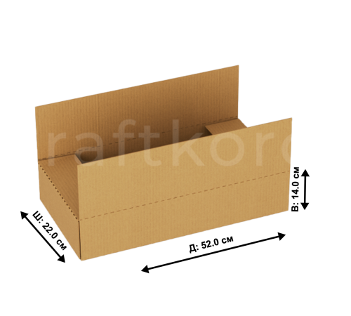 Fefco 401 - Оберточный короб со стыкующимися внешними клапанами52x22x14