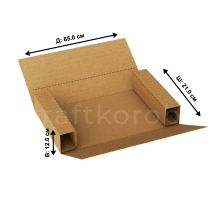 Fefco 403 - Оберточный короб с усиленными бортами (доп. отделениями) 65x21x12