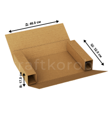 Fefco 403 - Оберточный короб с усиленными бортами (доп. отделениями) 46x32x17