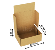 Fefco 410 - Оберточный короб с 4 клапанами на концах 24x16x8 см