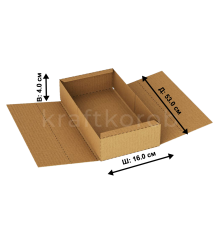 Fefco 412 - Оберточный короб с 2 верхними клапанами53x16x4 см