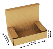 Fefco 420 - Оберточный короб с откидной крышкой и загибающимися краями 29x22x10 см