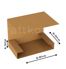 Fefco 400 - Оберточный короб с дном и оборотом по кругу 29x29x15 см.
