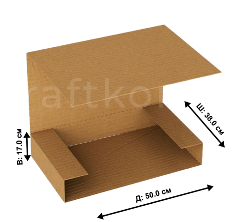 <p>Гофрокороб Fefco 400 (50x38x17 см) — оберточный короб с замком по кругу</p>