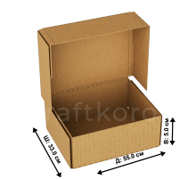 Fefco 409 - Оберточный короб с 5 клапанами на концах 55x33x5 см