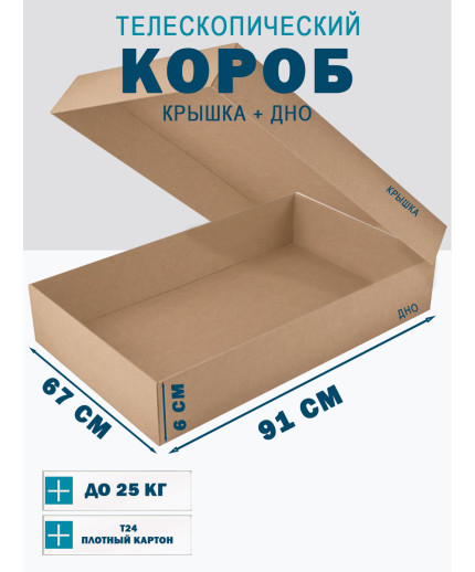 Fefco - 03xx - Коробки телескопического типа и длинные коробки 91х67х6 см