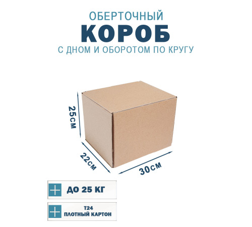 Fefco 400 - Оберточный короб с дном и оборотом по кругу 30х22х25 см
