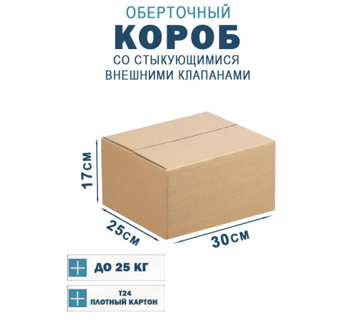 Fefco 401 - Оберточный короб со стыкующимися внешними клапанами 30х25х17 см Fefco 401 - Оберточный короб со стыкующимися внешними клапанами 30х25х17 см