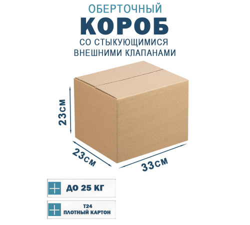 Fefco 401 - Оберточный короб со стыкующимися внешними клапанами 33х23х23 см Fefco 401 - Оберточный короб со стыкующимися внешними клапанами 33х23х23 см