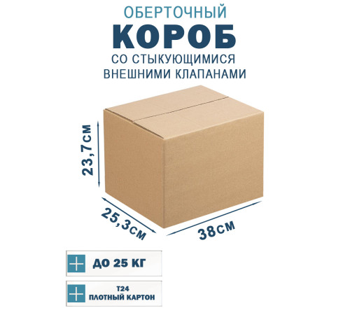 Fefco 401 - Оберточный короб со стыкующимися внешними клапанами 38х25,3х23,7 см