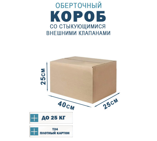Fefco 401 - Оберточный короб со стыкующимися внешними клапанами 40х25х25 см