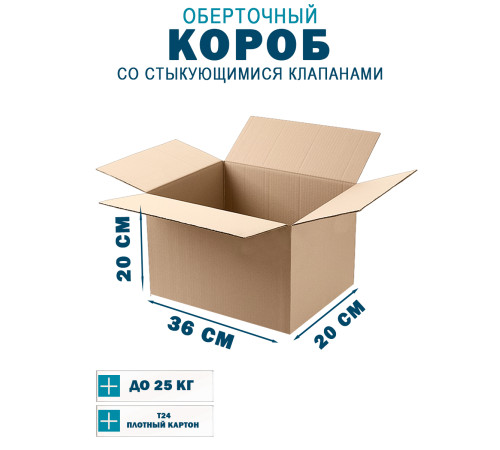 Fefco 402 - Оберточный короб со стыкующимися клапанами 36х20х20 см Fefco 402 - Оберточный короб со стыкующимися клапанами 36х20х20 см