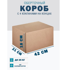 Fefco 410 - Оберточный короб с 4 клапанами на концах 42х21х18 см