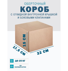 Fefco 4101 - Оберточный короб с откидной внутренней крышкой и боковыми клапанами 22х17,5х15 см