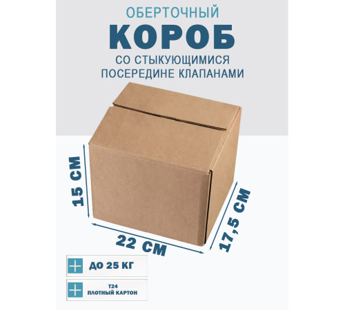 Fefco 415 - Оберточный короб со стыкующимися посередине клапанами 22х17,5х15 см Fefco 415 - Оберточный короб со стыкующимися посередине клапанами 22х17,5х15 см