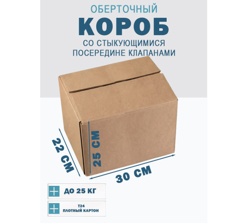 Fefco 415 - Оберточный короб со стыкующимися посередине клапанами 30х22х25 см
