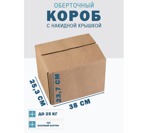 Fefco 415 - Оберточный короб со стыкующимися посередине клапанами 38х25,3х23,7 см Fefco 415 - Оберточный короб со стыкующимися посередине клапанами 38х25,3х23,7 см