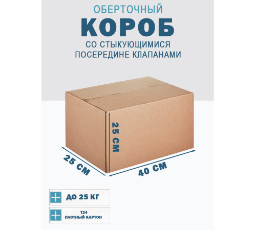 Fefco 415 - Оберточный короб со стыкующимися посередине клапанами 40х25х25 см