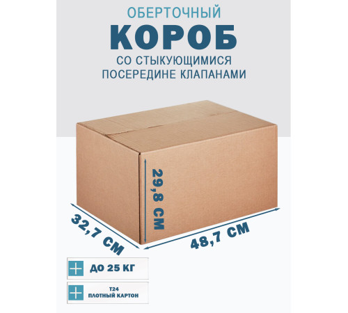 Fefco 415 - Оберточный короб со стыкующимися посередине клапанами 48.7х32.7х29.8 см Fefco 415 - Оберточный короб со стыкующимися посередине клапанами 48.7х32.7х29.8 см