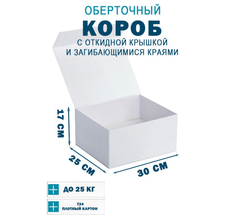 Fefco 420 - Оберточный короб с откидной крышкой и загибающимися краями 30х25х17 см Fefco 420 - Оберточный короб с откидной крышкой и загибающимися краями 30х25х17 см