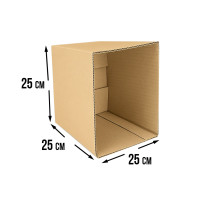 Fefco 200 - Коробка четырехклапанная с открытым верхом 25х25х25 см