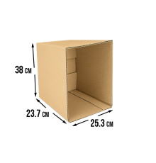 Fefco 200 - Коробка четырехклапанная с открытым верхом 38х25,3х23,7 см