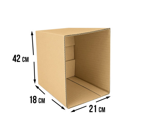 <p>Fefco 200: Коробка с открытым верхом, 42x21x18 см – надежная защита для ваших товаров</p>