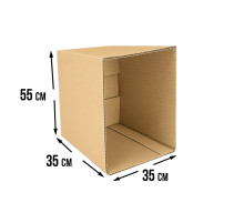 Fefco 200 - Коробка четырехклапанная с открытым верхом 55х35х35 см