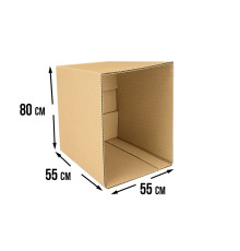 Fefco 200 - Коробка четырехклапанная с открытым верхом 80х55х55 см