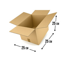 Fefco 201 - Коробка четырехклапанная со стыкующимися внешними клапанами 25х25х25 см